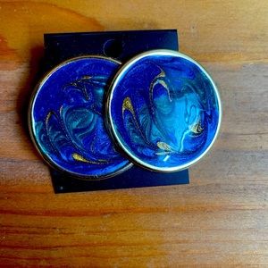 Vintage resin marble earrings